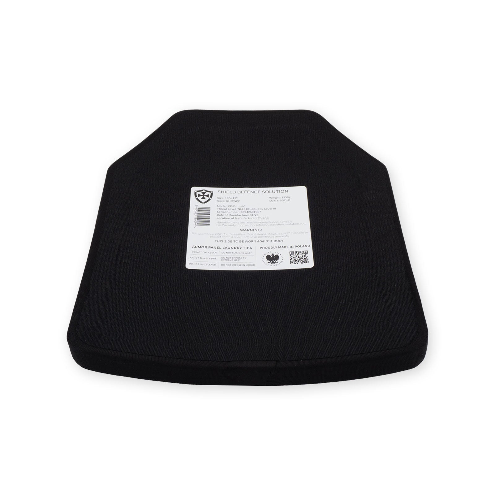 10"x12" Multi - Curved SAPI Front Plate - Shield Defence Solution