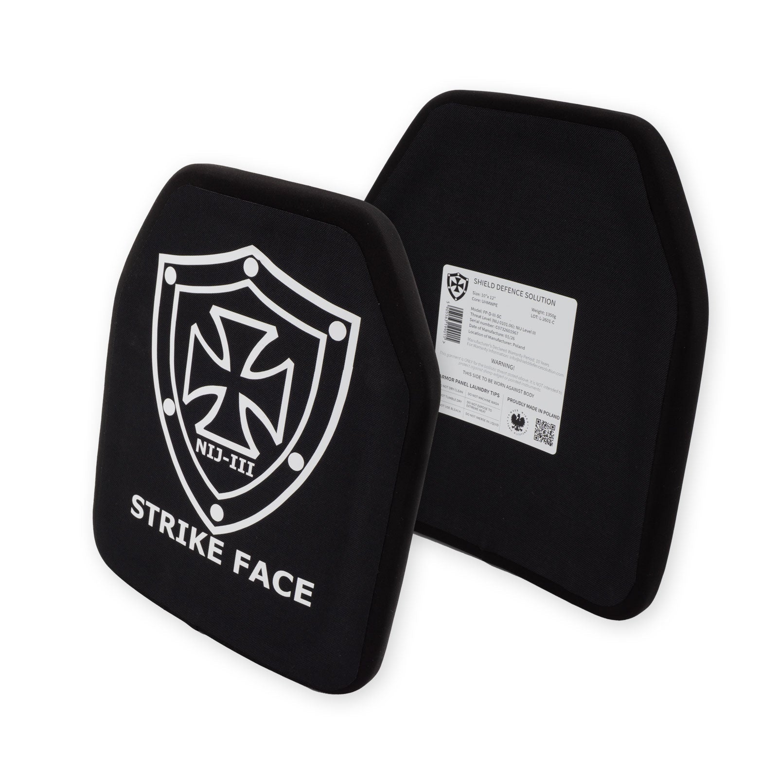 10"x12” Single Curve SAPI Front Plate - Shield Defence Solution