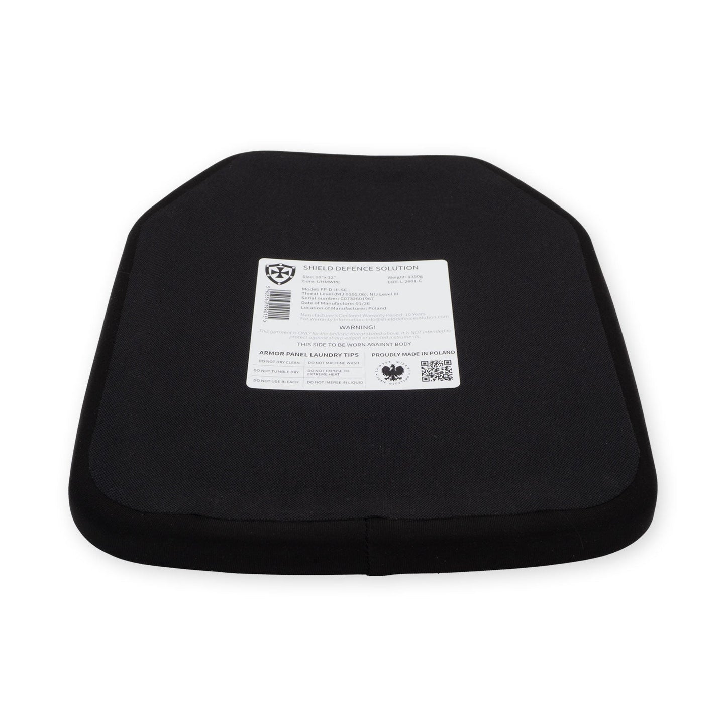 10"x12” Single Curve SAPI Front Plate - Shield Defence Solution