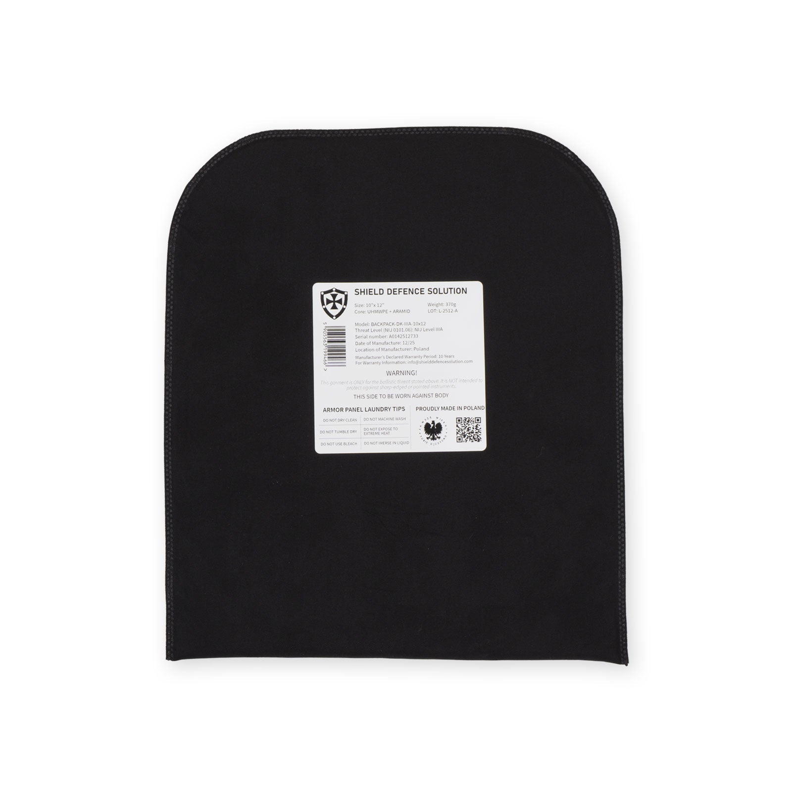 10"x12" Soft Armor Insert for Backpack - Shield Defence Solution