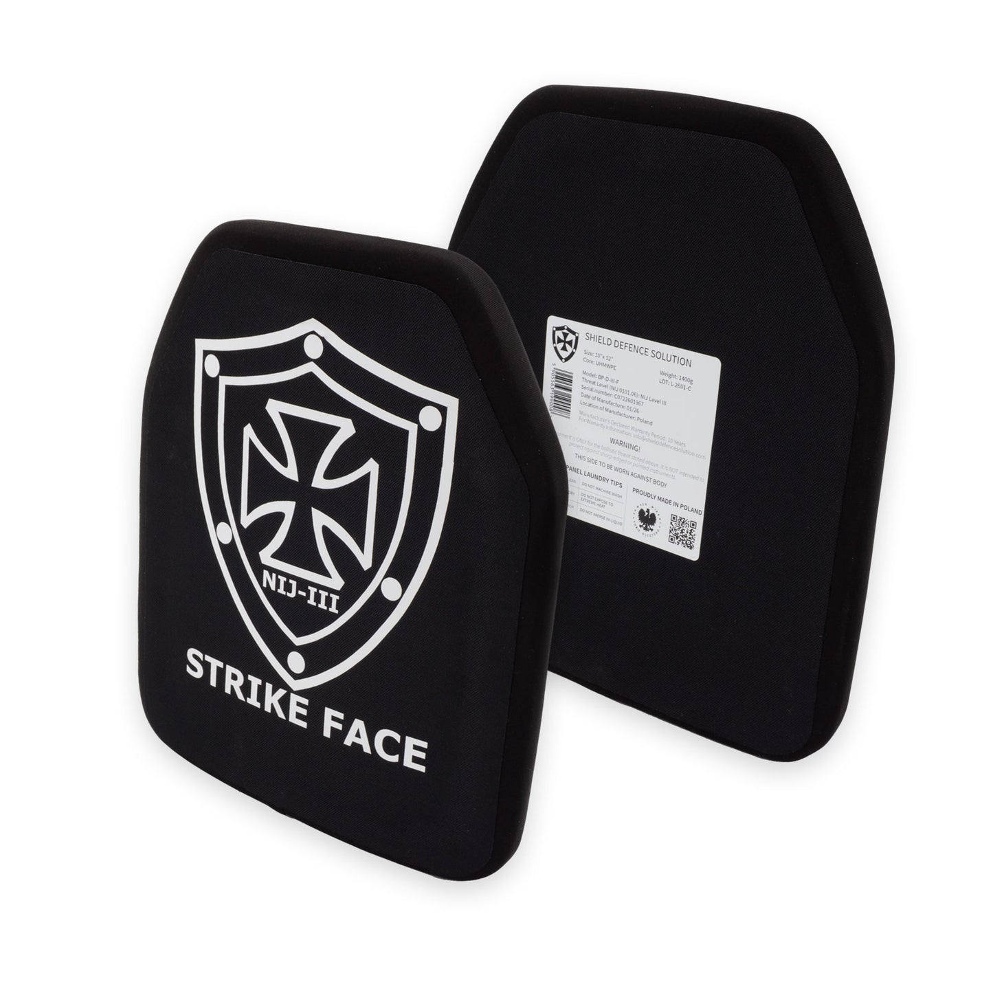 10"x12" Single Curved Front & Flat Back Plates