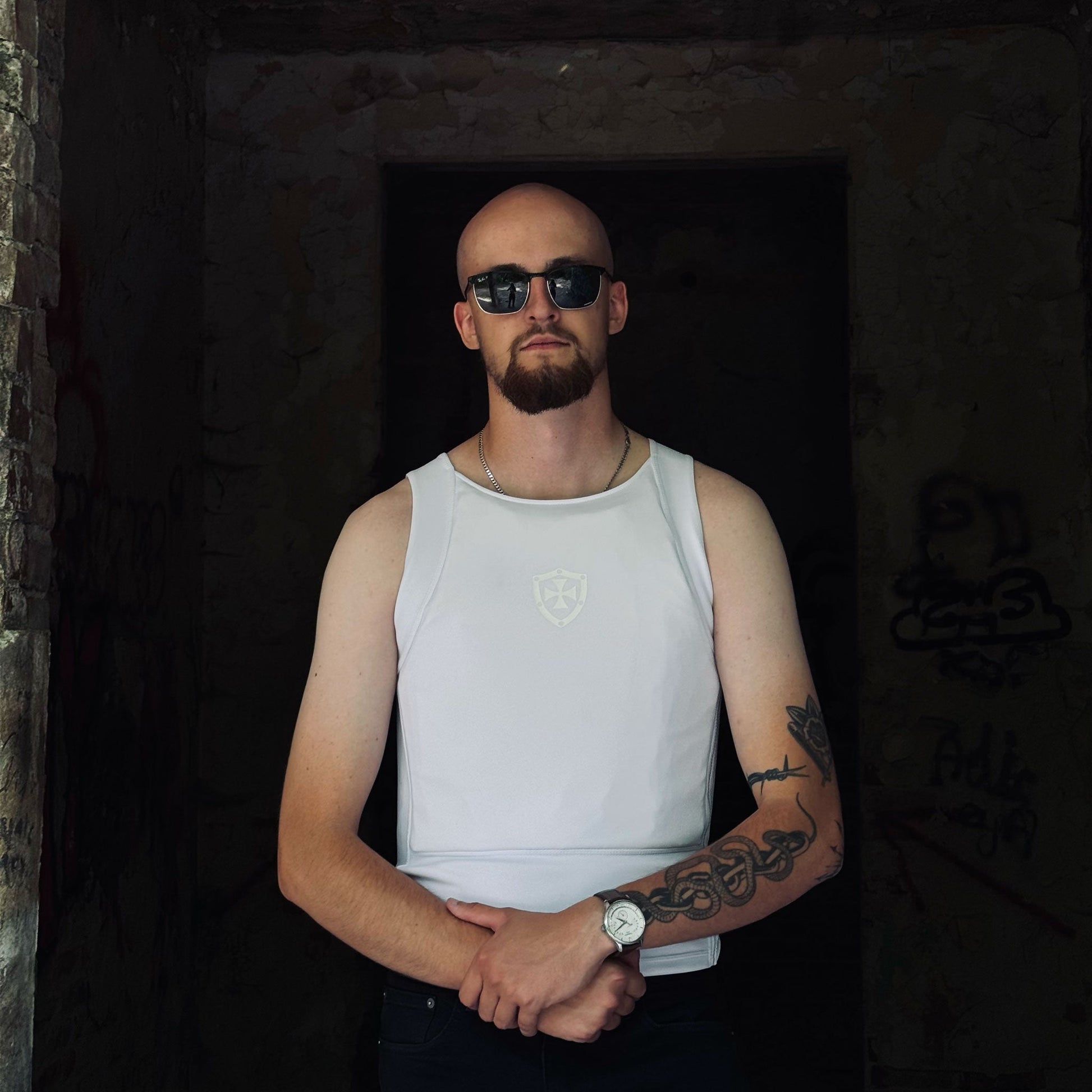 Bulletproof Concealable Expanded T-shirt - White - Shield Defence Solution