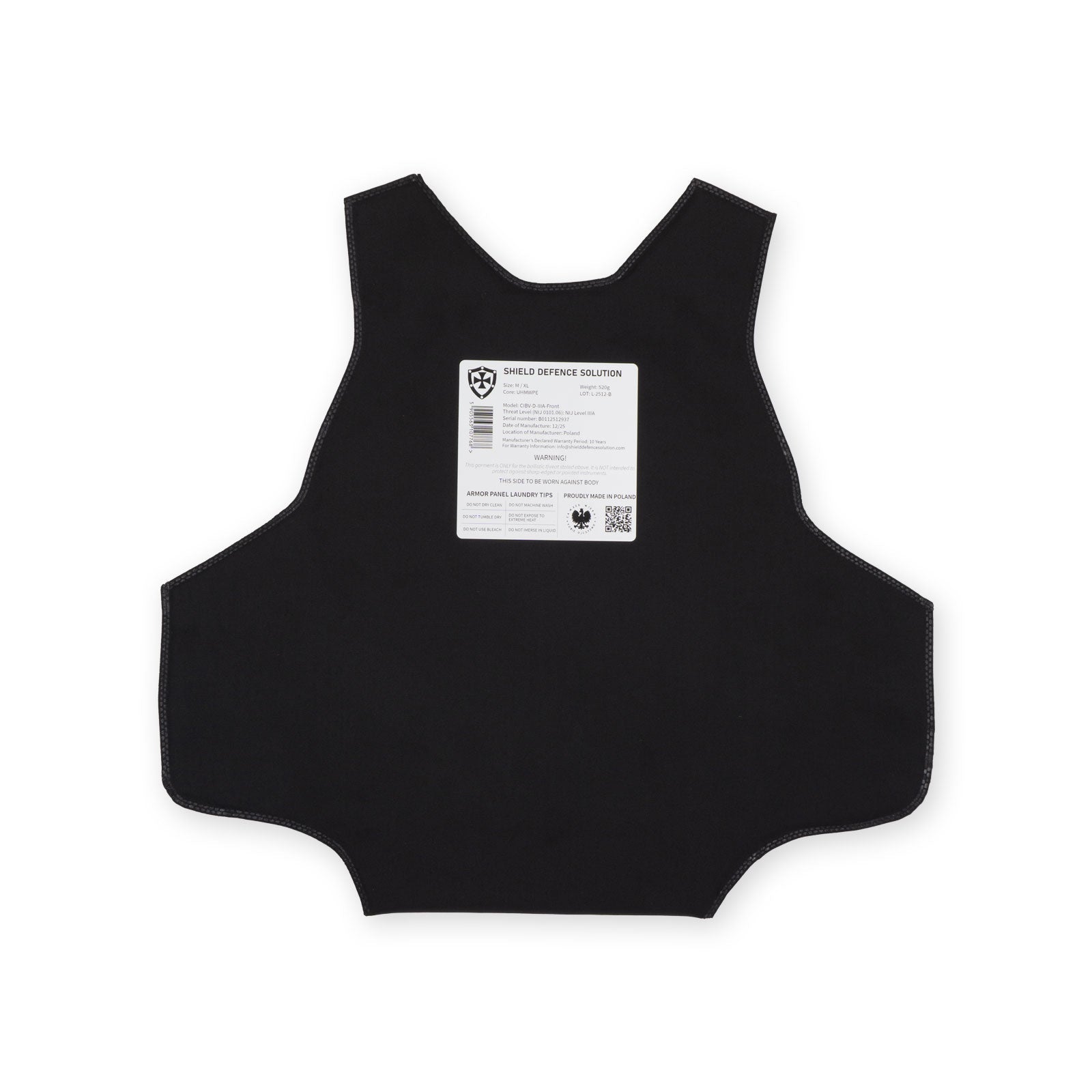 Cataphract CIBV1 Soft Armor Inserts – Front & Back Protection Set - Shield Defence Solution