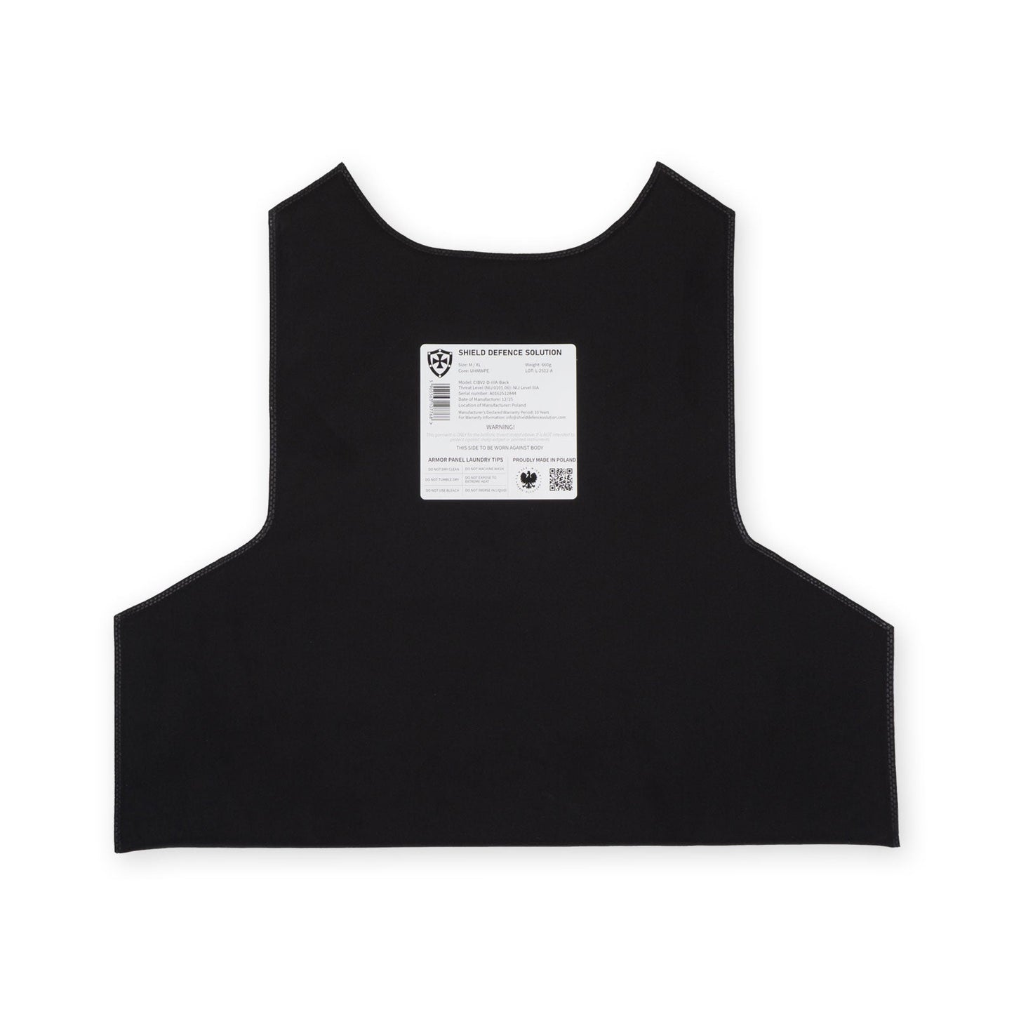 Cataphract CIBV2 Soft Armor Inserts – Front & Back Protection Set - Shield Defence Solution