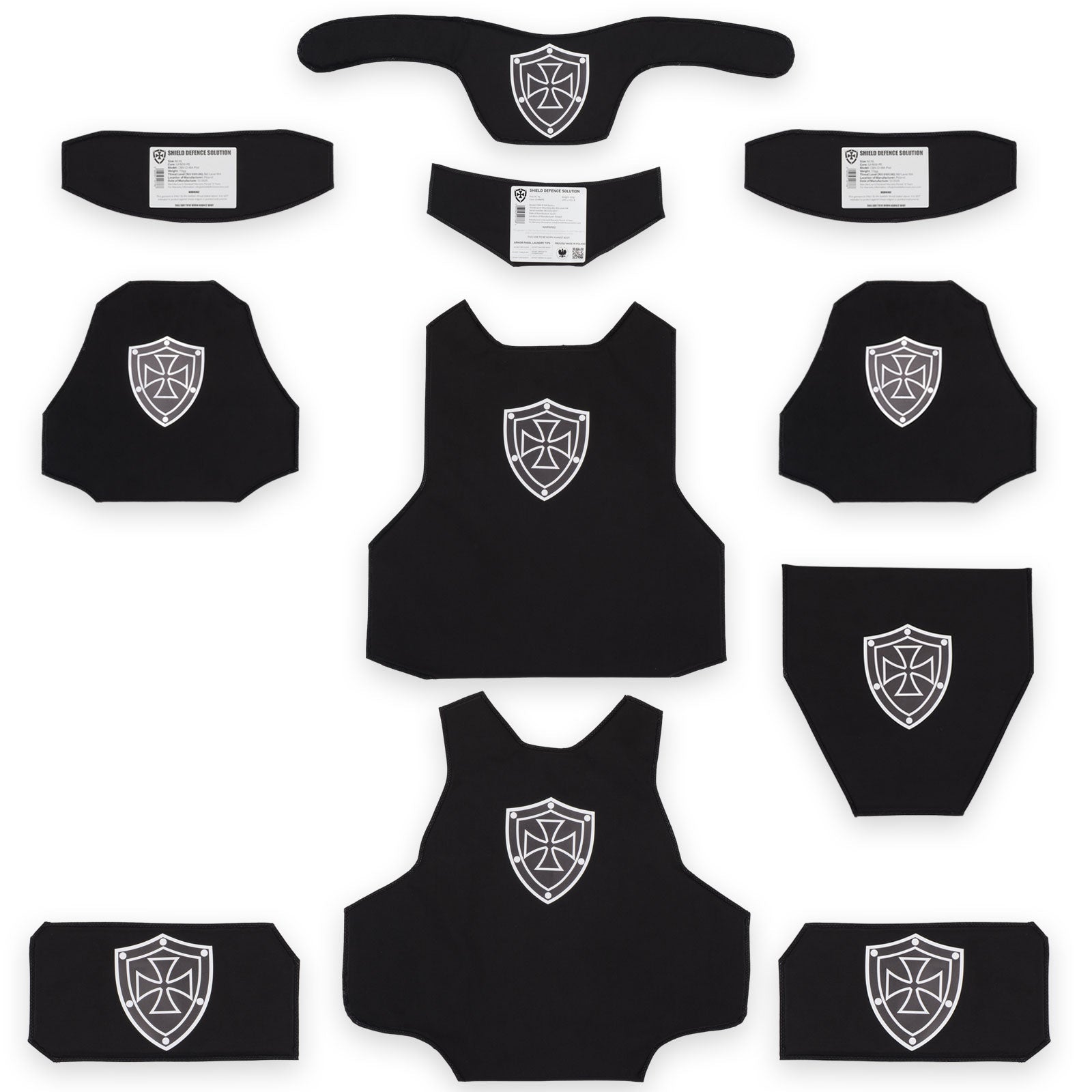 Full set of Soft Ballistic Inserts for Templars Gear CIBV1 Cataphract - Shield Defence Solution