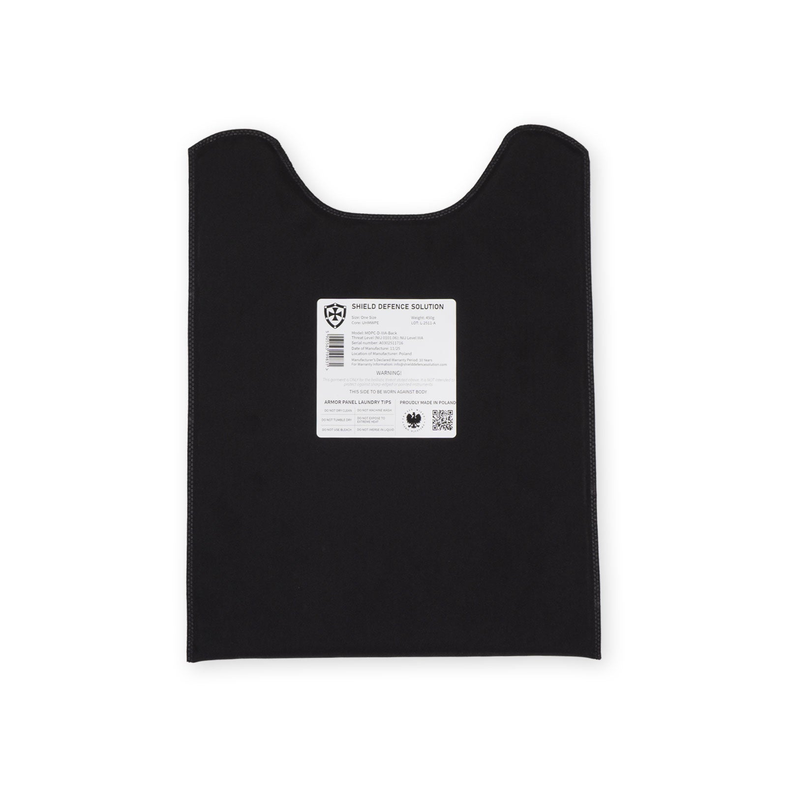 MOPC Soft Armor Inserts – Front & Back Protection Set - Shield Defence Solution