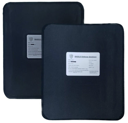 Pair of Hard Armor Plates | Single Curved Front & Flat Back | UHMWPE (Dyneema)