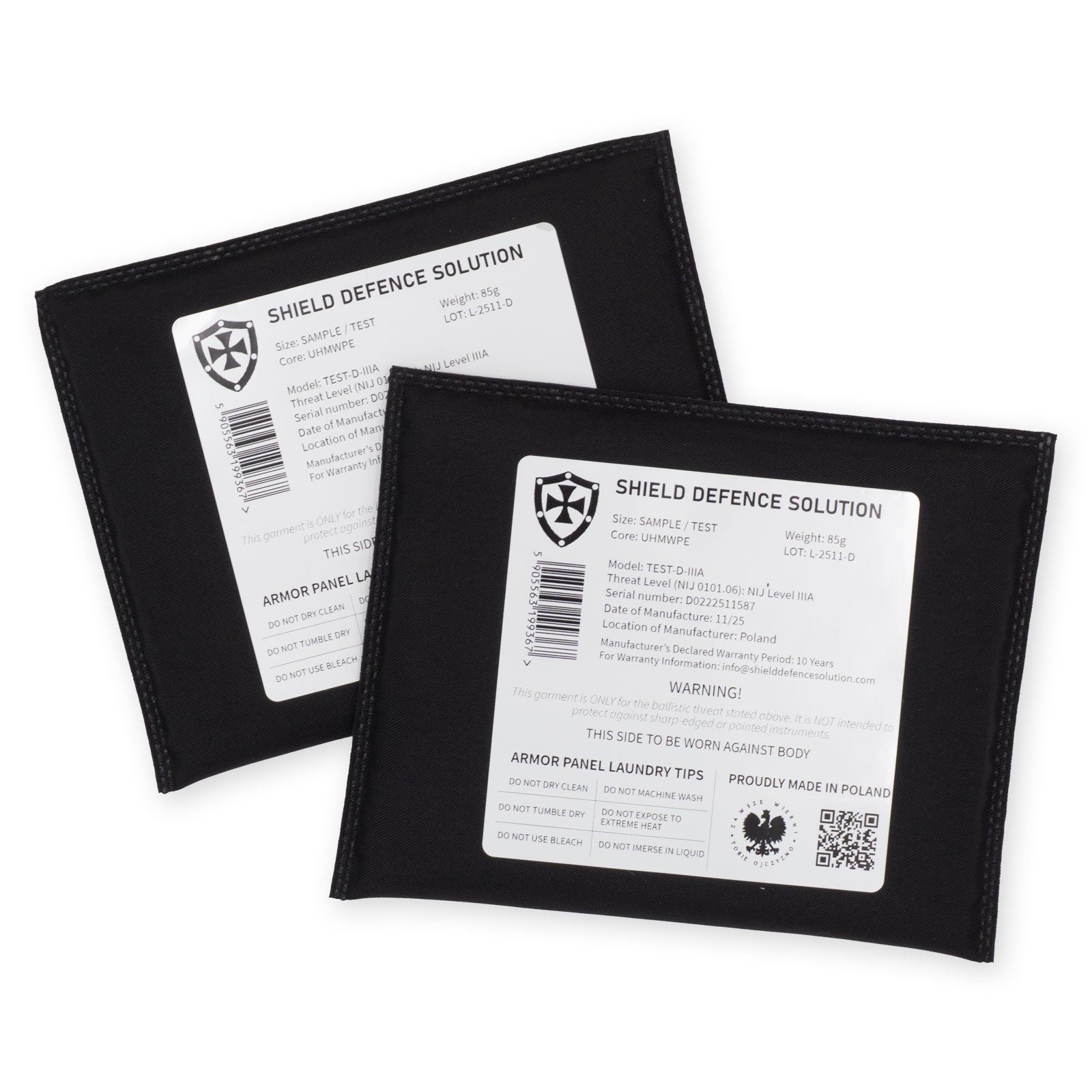 Test Ballistic Insert - Shield Defence Solution